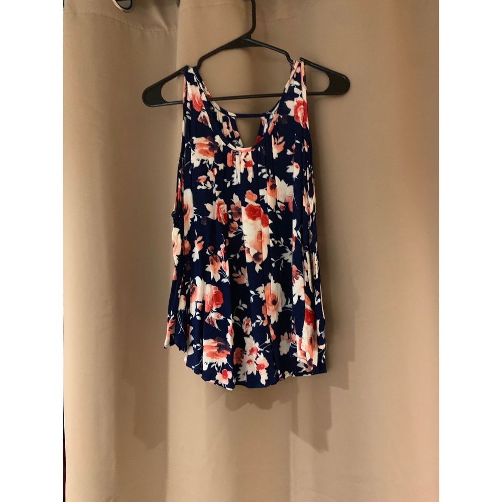 Long sleeve “cold shoulder” navy top